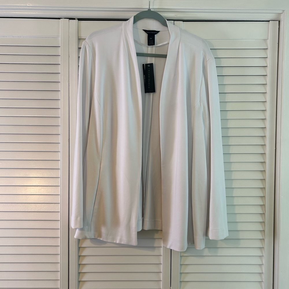 Investments Signature Ponte White Blazer Size XL